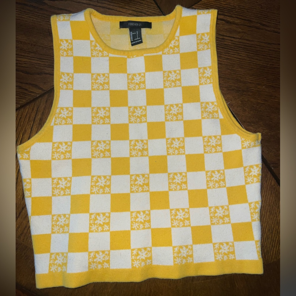 Forever 21 Checkered Sweater Vest